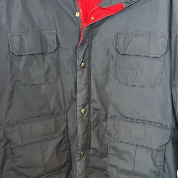 Vintage Gray/Red heavy quilted Woolrich Zipper Chore jacket coat Made in USA XL - Picture 2 of 5